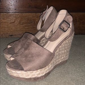 Taupe Suede Wedge